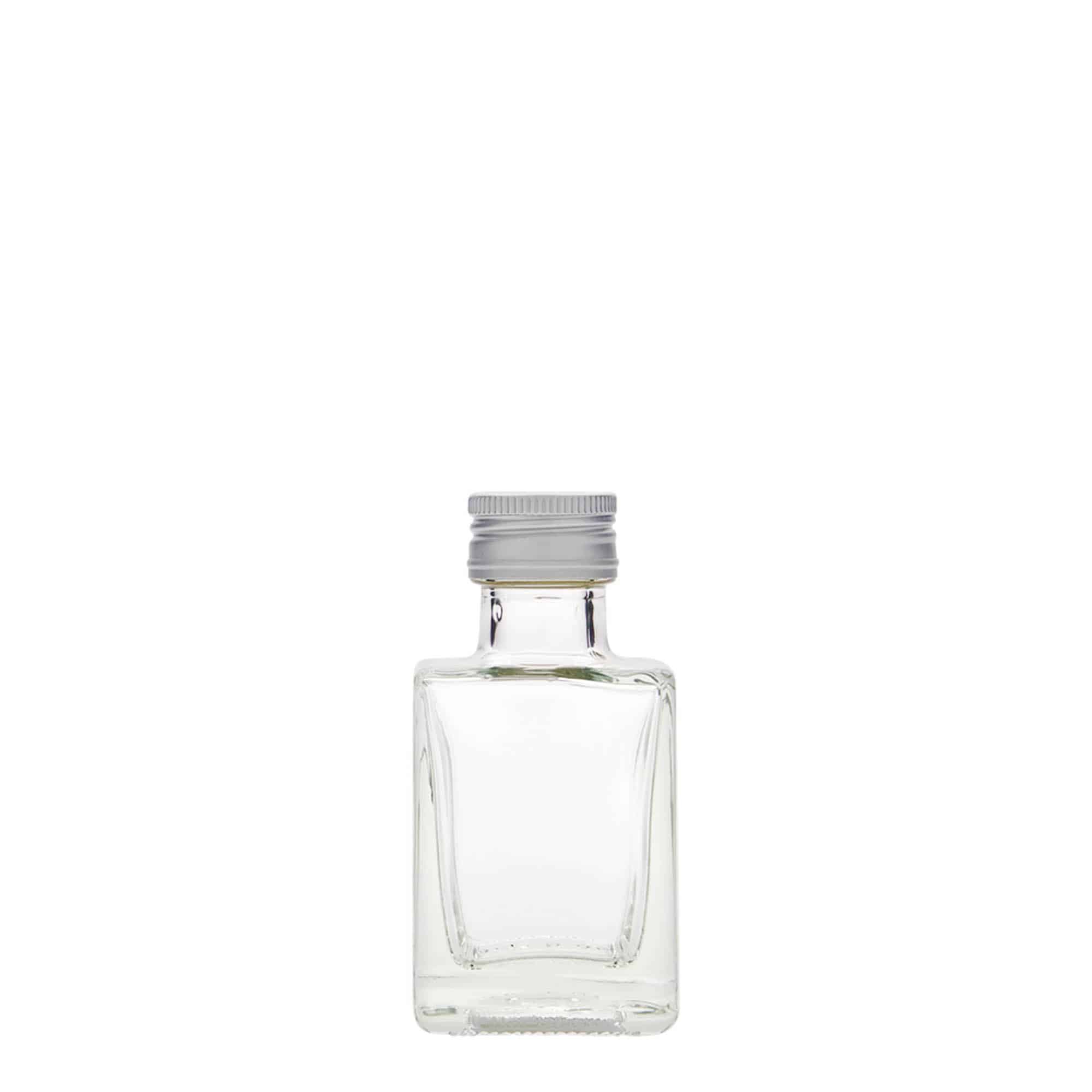 50 ml glassflaske 'Cube', firkantet, åpning: PP 24