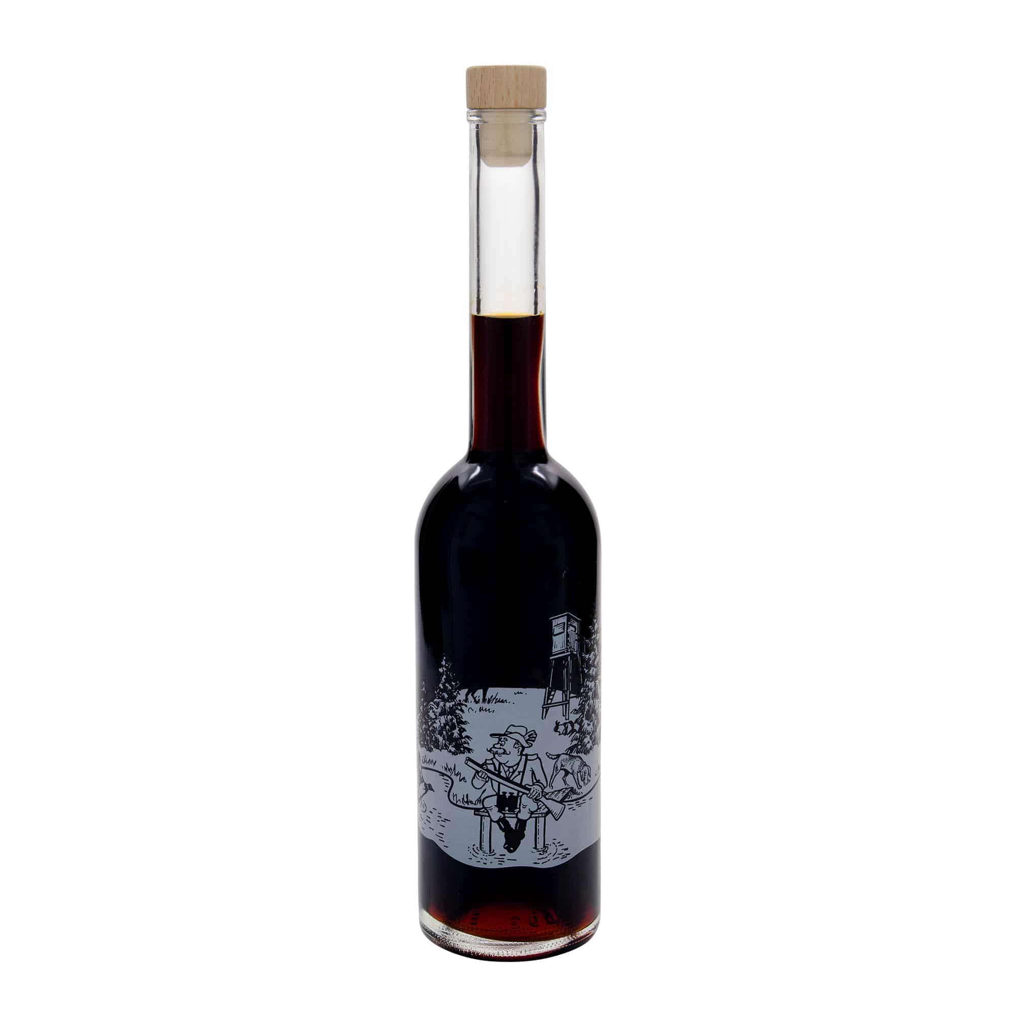 500 ml glassflaske "Opera", motiv: Jeger, åpning: Kork