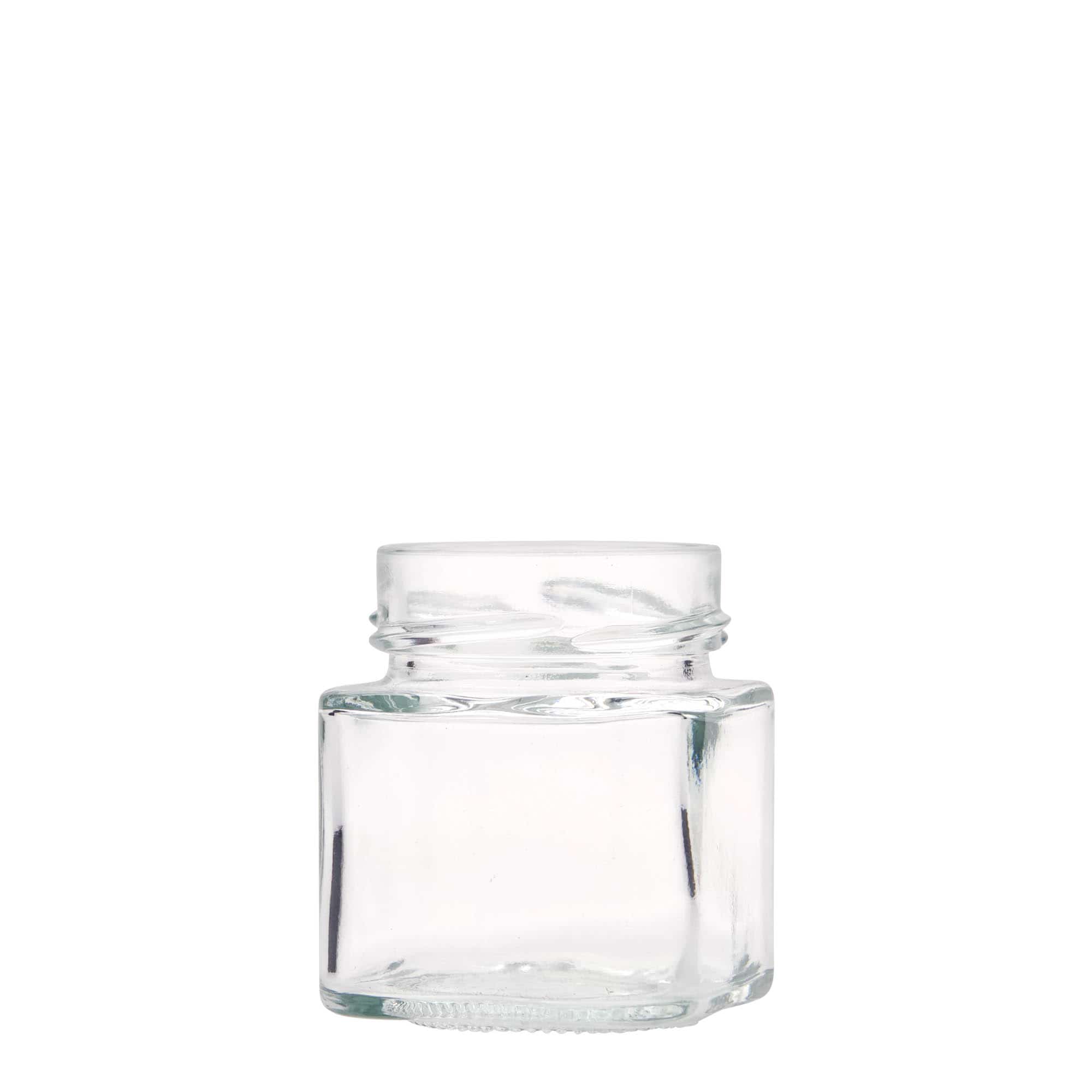 156 ml firkantet glass 'Funny', åpning: Deep-Twist-Off (DTO 58)