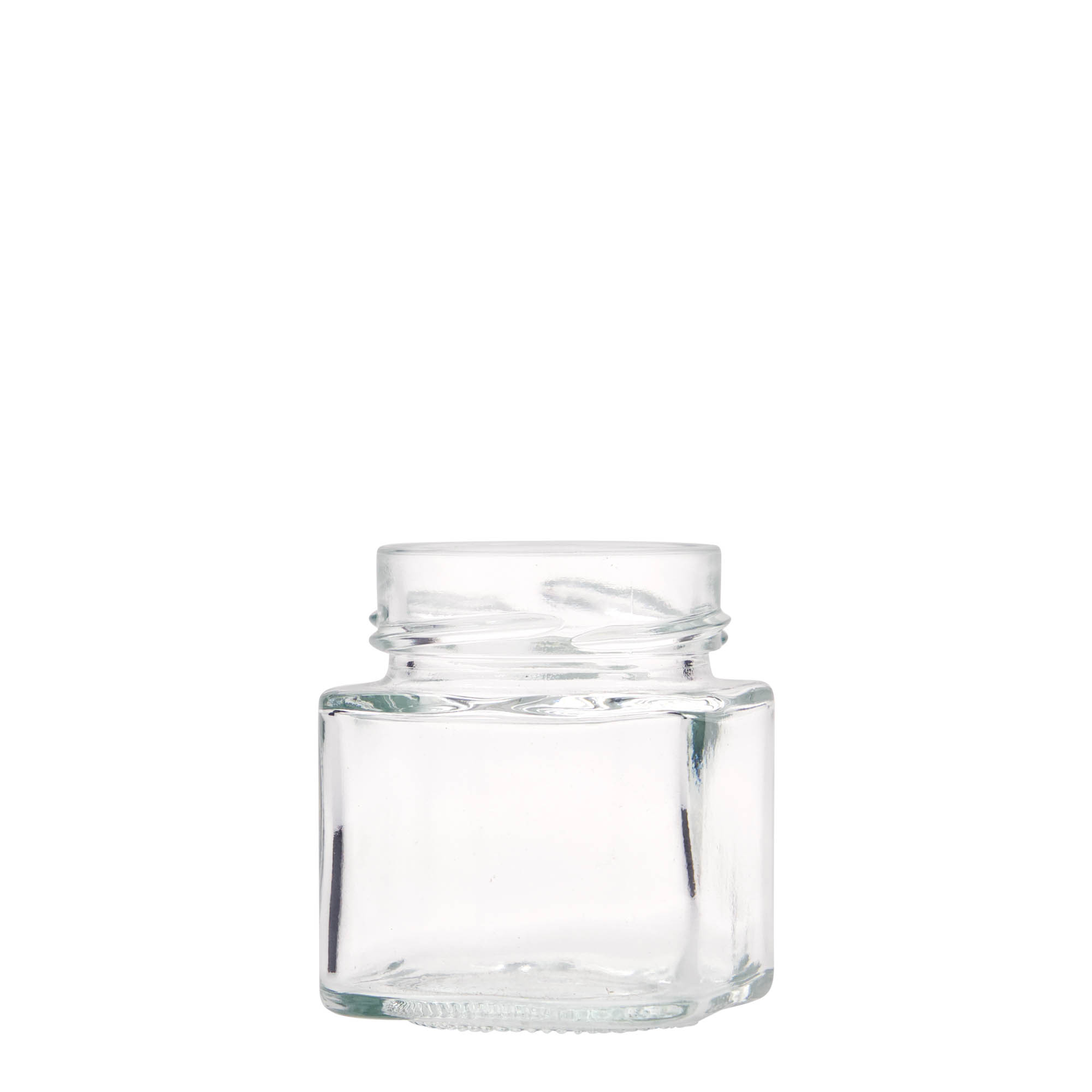 156 ml firkantet glass 'Funny', åpning: Deep-Twist-Off (DTO 58)