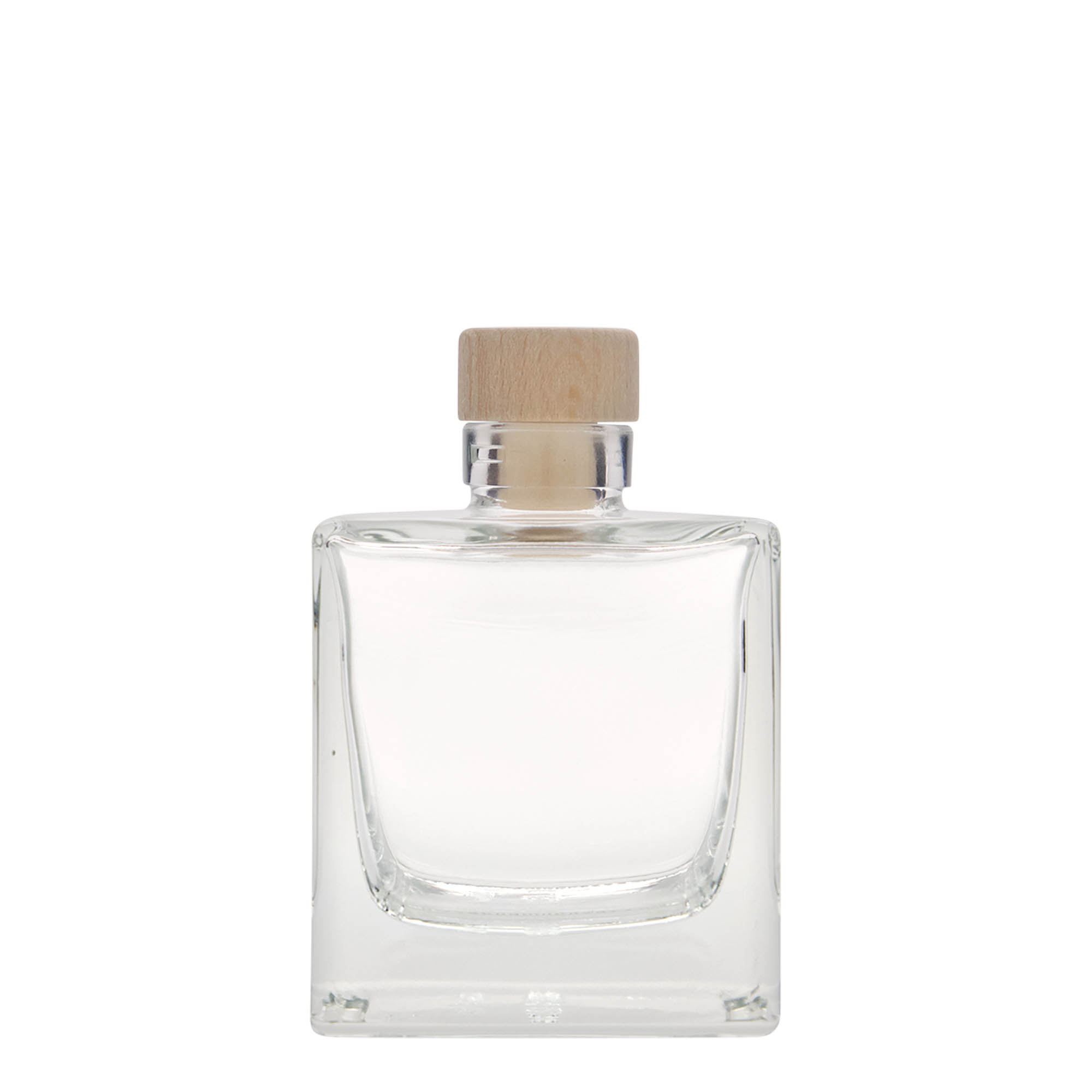 200 ml glassflaske 'Cube', firkantet, åpning: kork