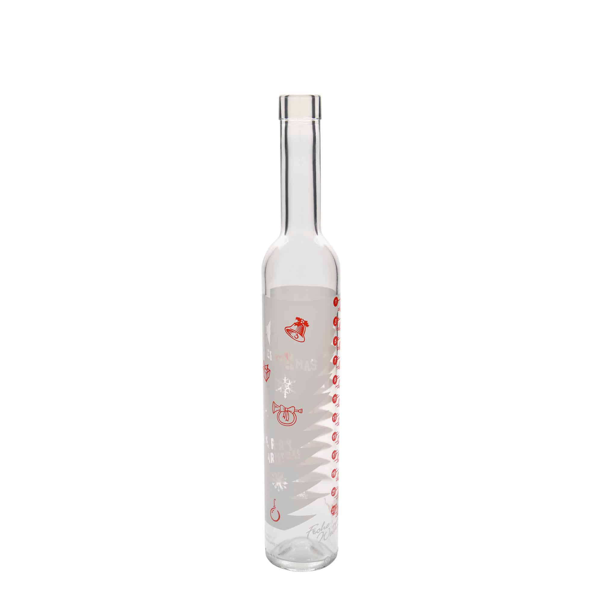 500 ml glassflaske Maximo trykket "Adventskalender", åpning: Kork 500 ml glassflaske Maximo trykket "Adventskalender", åpning: Kork