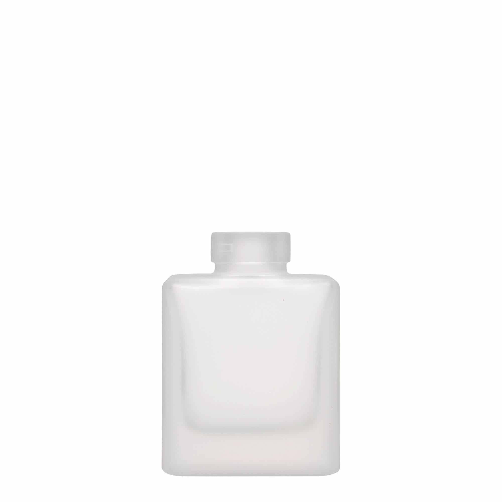 100 ml glassflaske "Cube", kvadratisk, iset, åpning: Kork