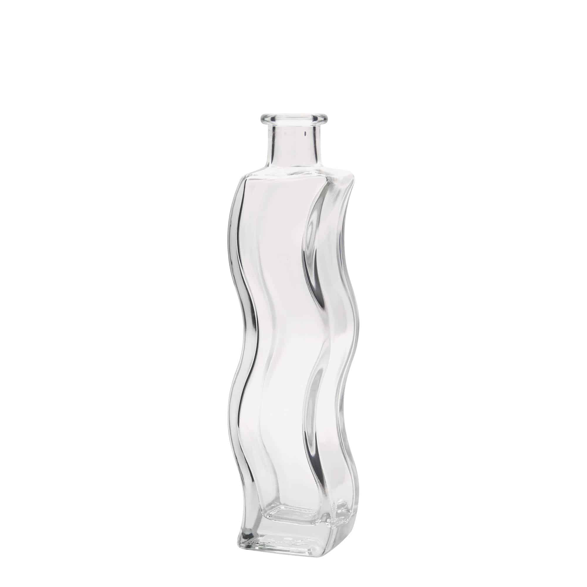 200 ml glassflaske "Bølge", kvadratisk, åpning: Kork