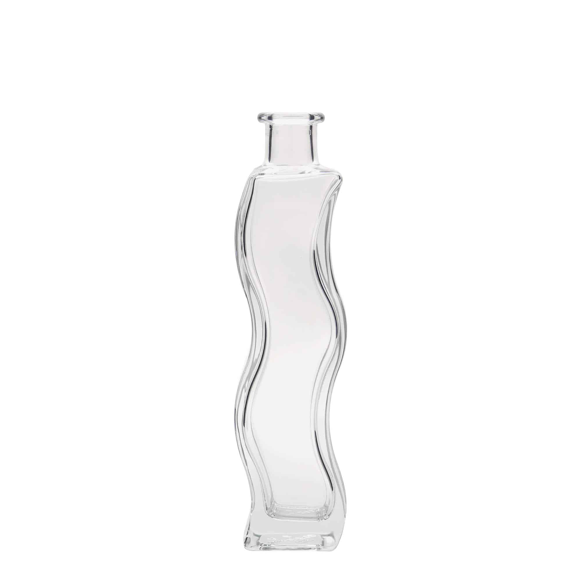 200 ml glassflaske "Bølge", kvadratisk, åpning: Kork 200 ml glassflaske "Bølge", kvadratisk, åpning: Kork