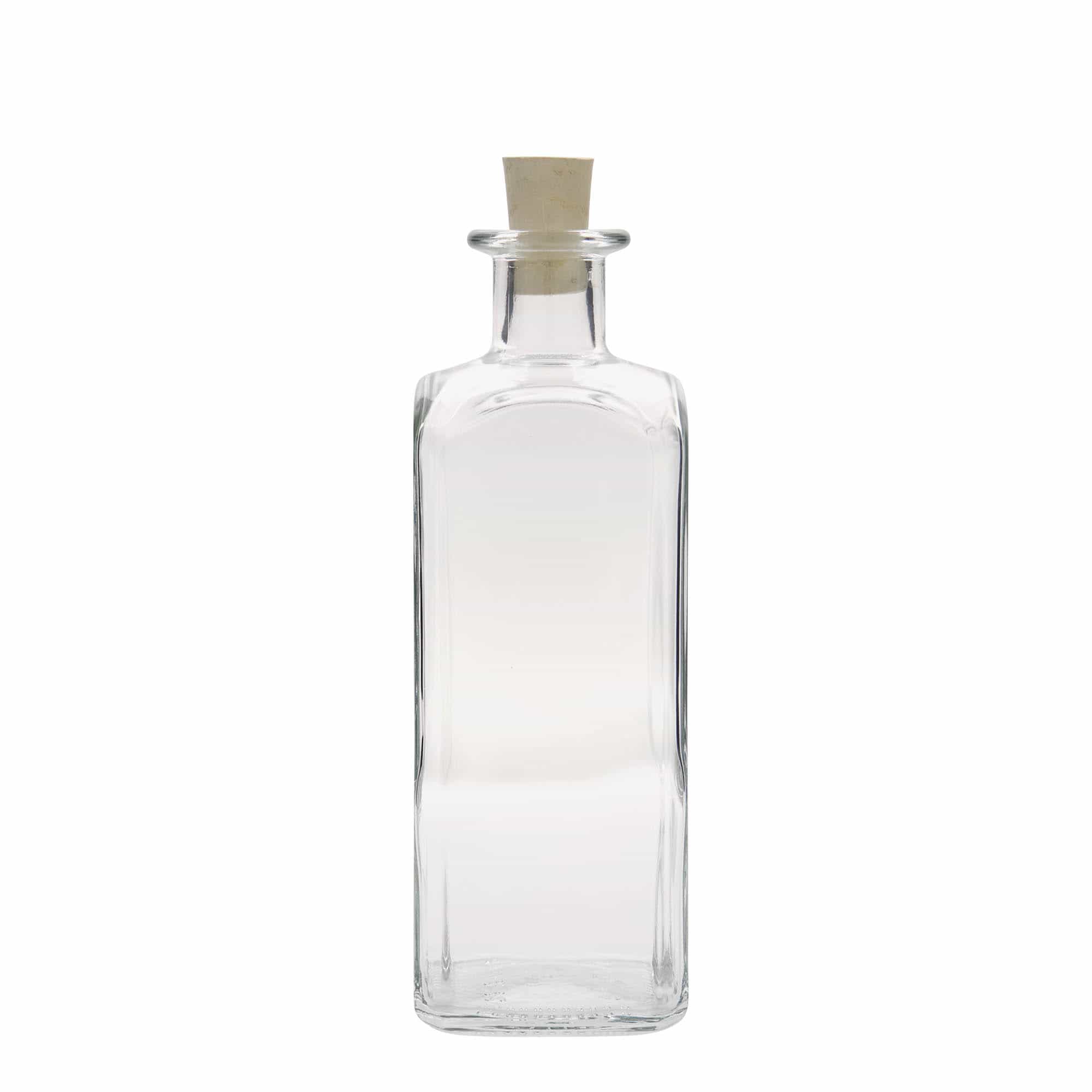500 ml apotekerglassflaske Carré, kvadratisk, åpning: Kork