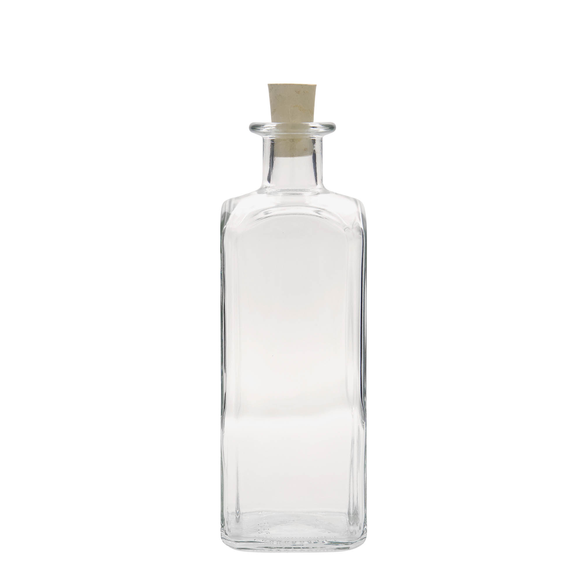 500 ml glassflaske Apotek Carré, firkantet, åpning: kork