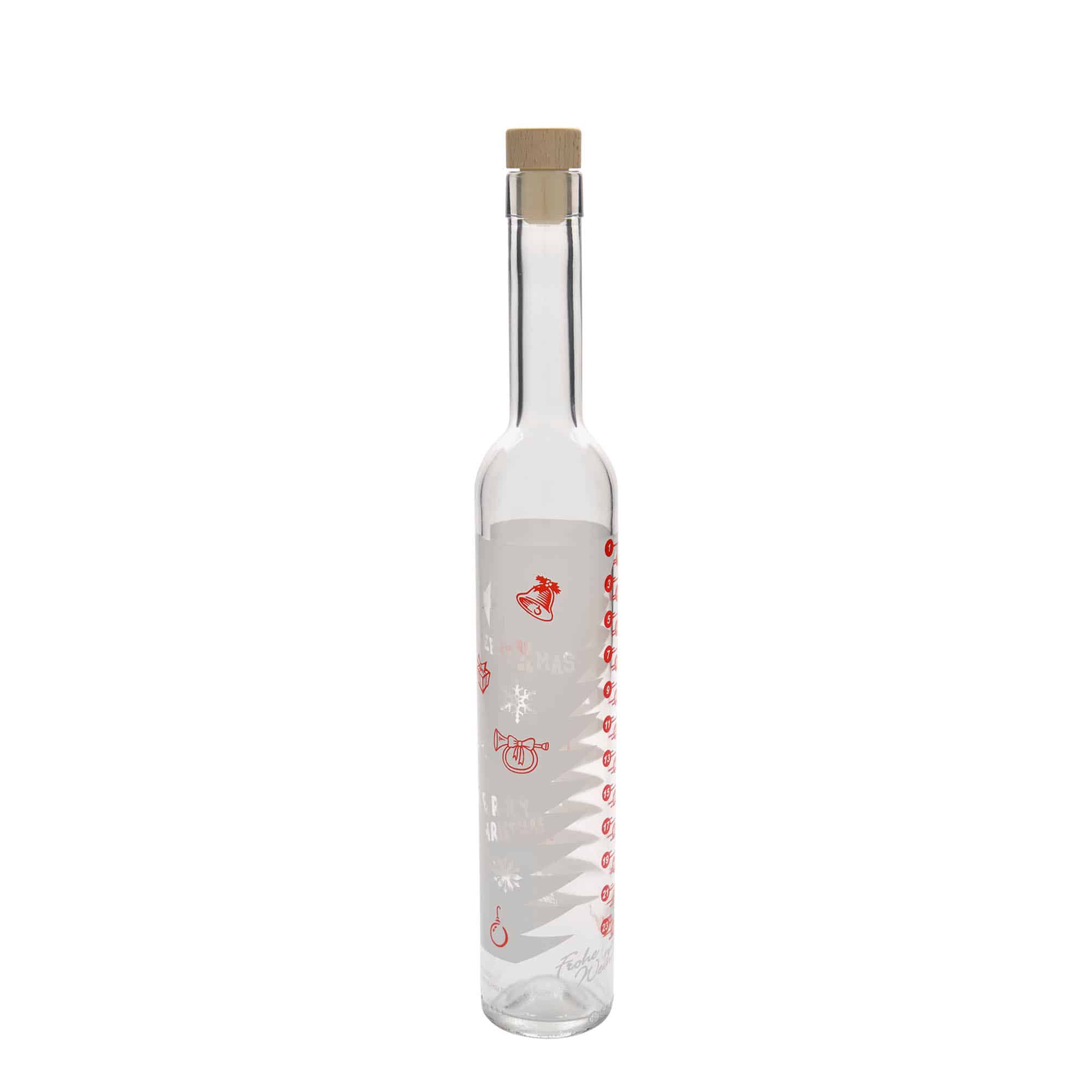 500 ml glassflaske Maximo trykket "Adventskalender", åpning: Kork