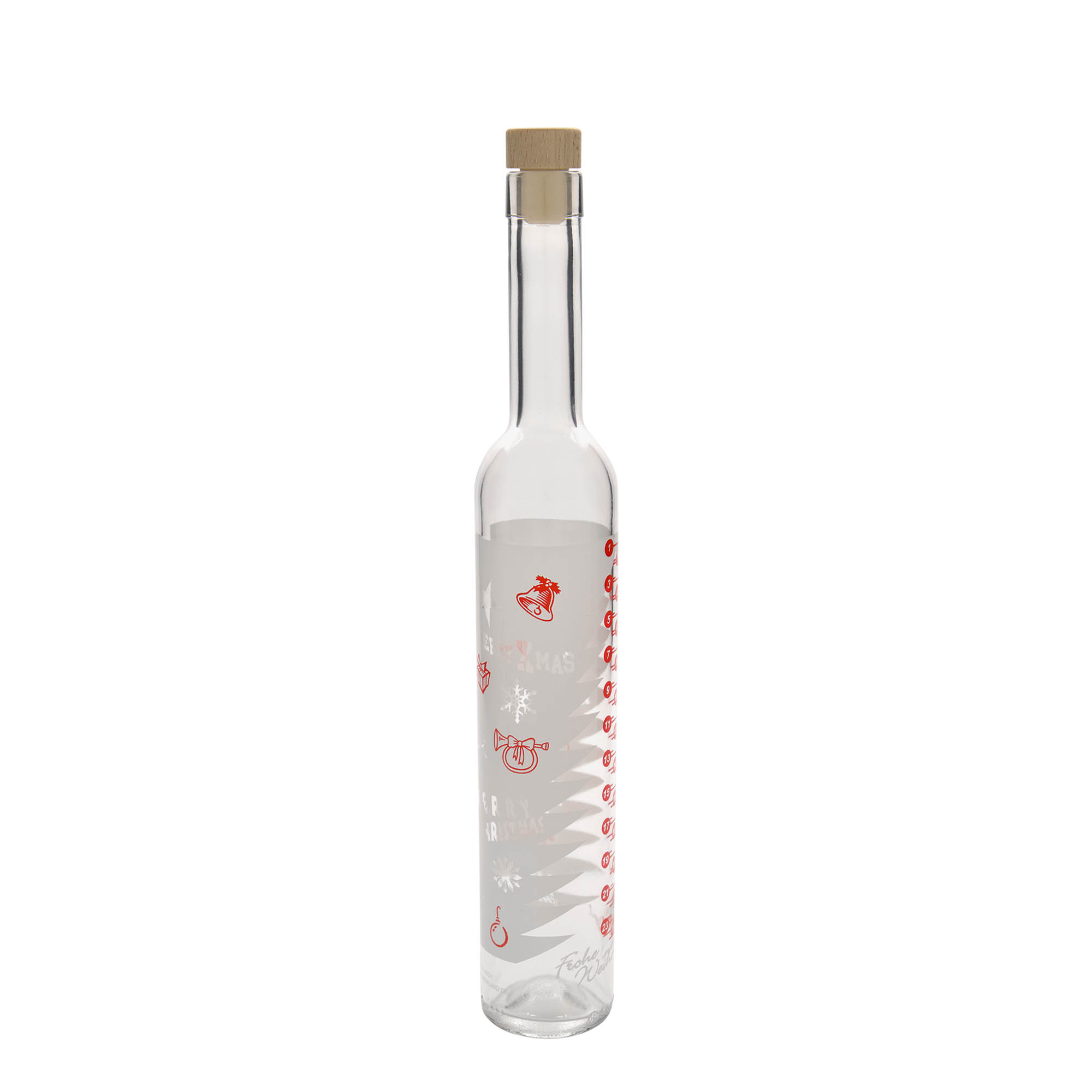 500 ml glassflaske Maximo trykket 'Adventskalender', åpning: kork 500 ml glassflaske Maximo trykket 'Adventskalender', åpning: kork