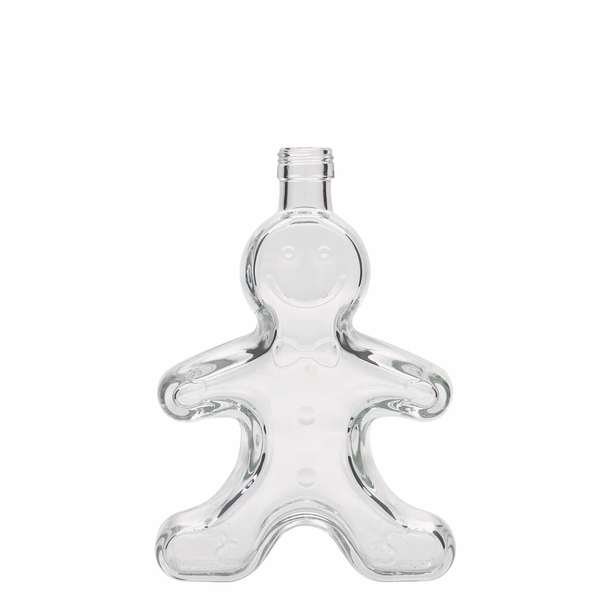 250 ml glassflaske "Pepperkakemann", åpning: PP 24