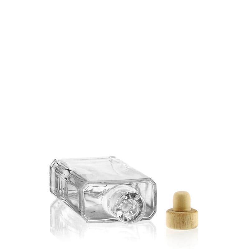 200 ml glassflaske "Shiny", firkantet, åpning: Kork