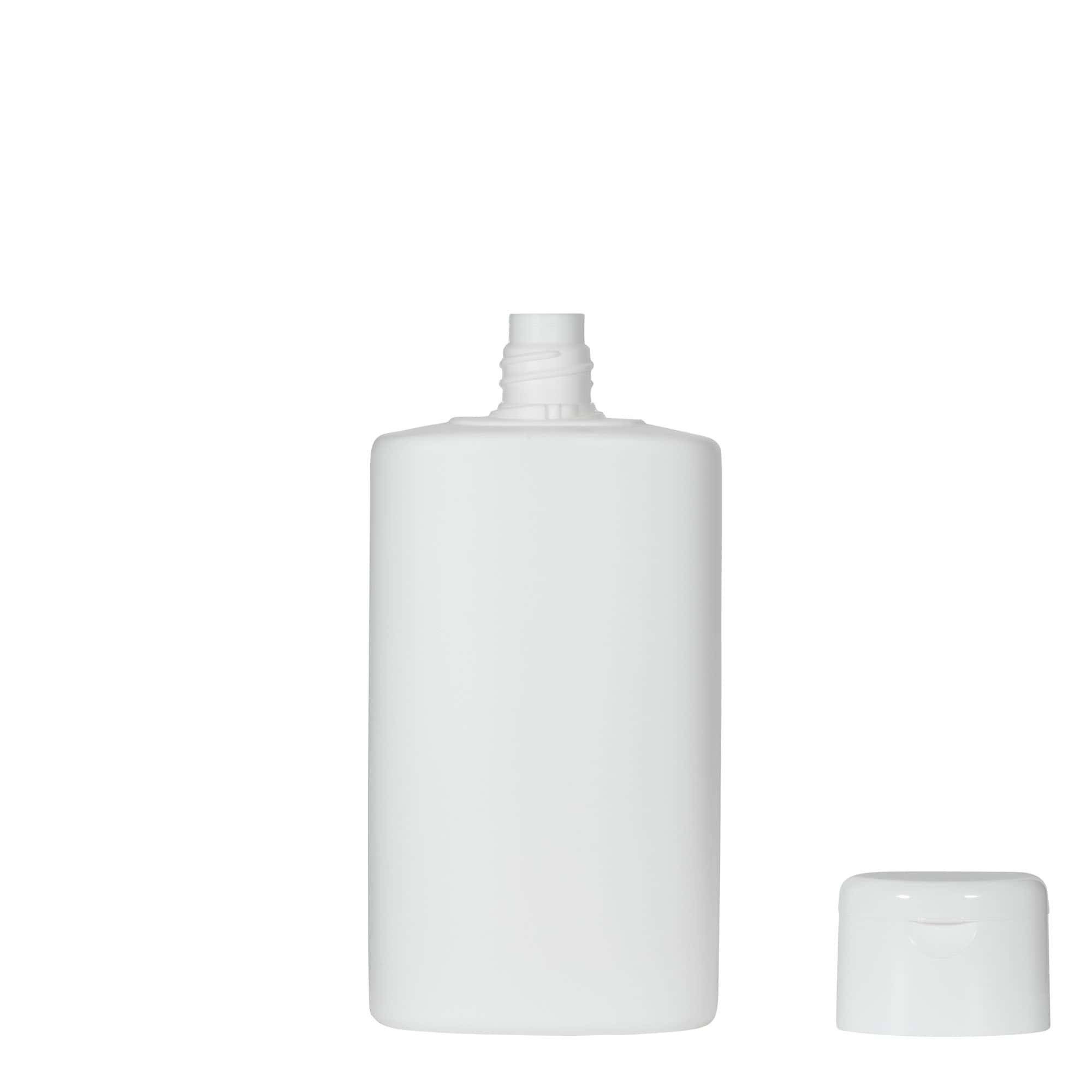 250 ml plastflaske "Indy", oval, HDPE, hvit, åpning: Skrulokk