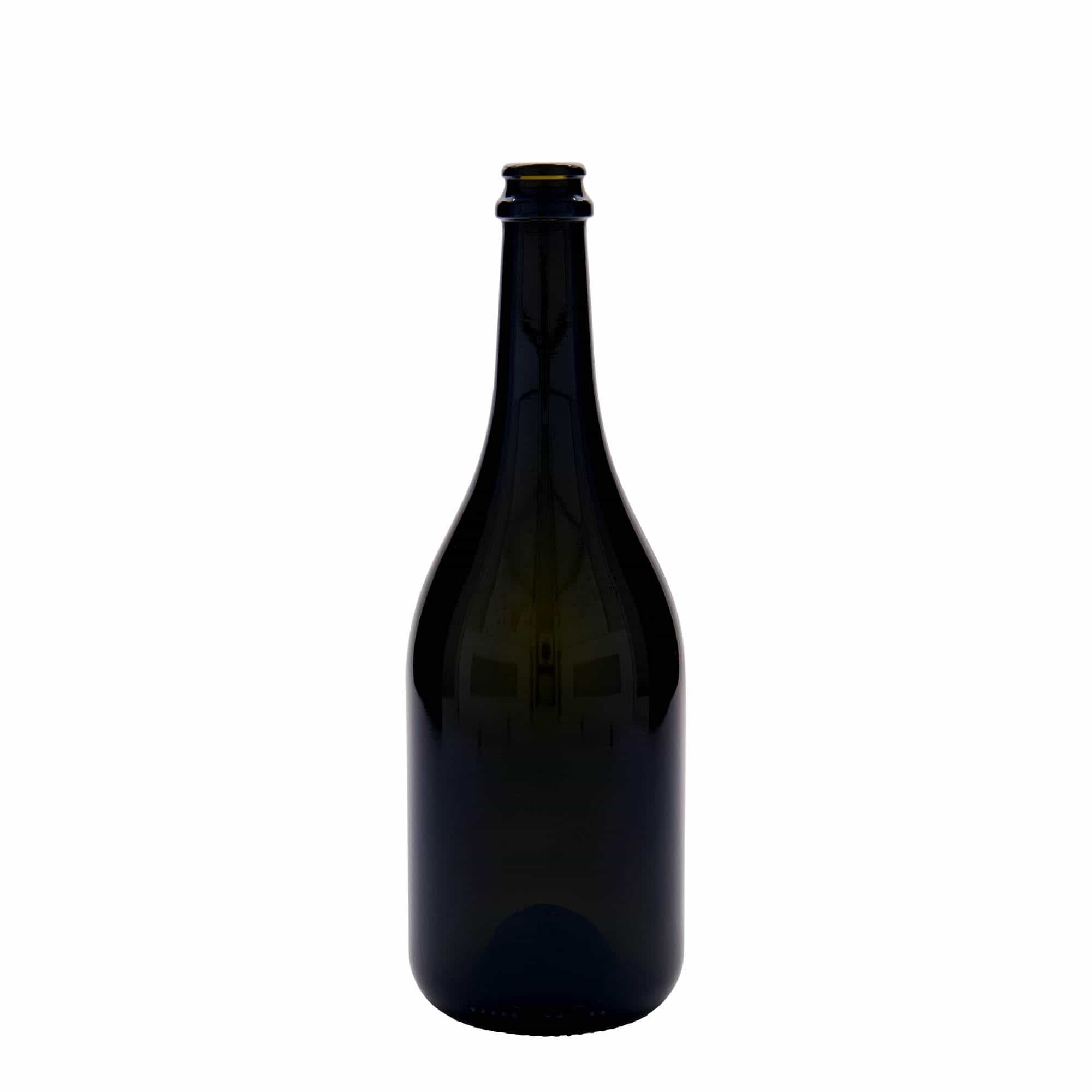 750 ml ølflaske 'Horta', glass, antikkgrønn, åpning: kronkork