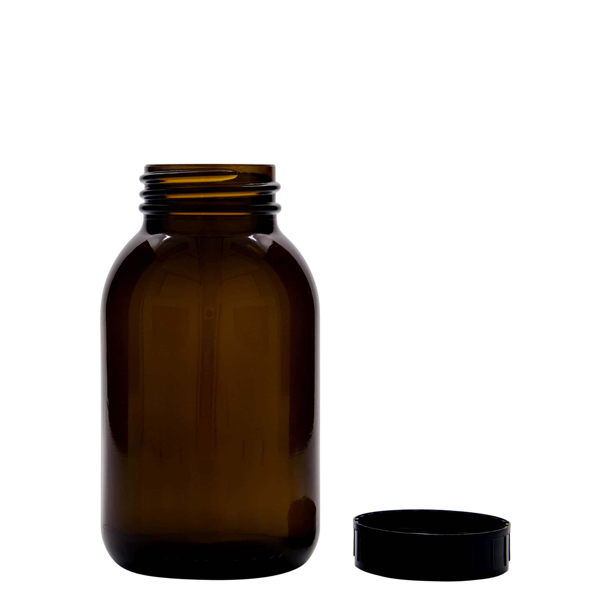 500 ml vidhalset glass, brun, åpning: DIN 55