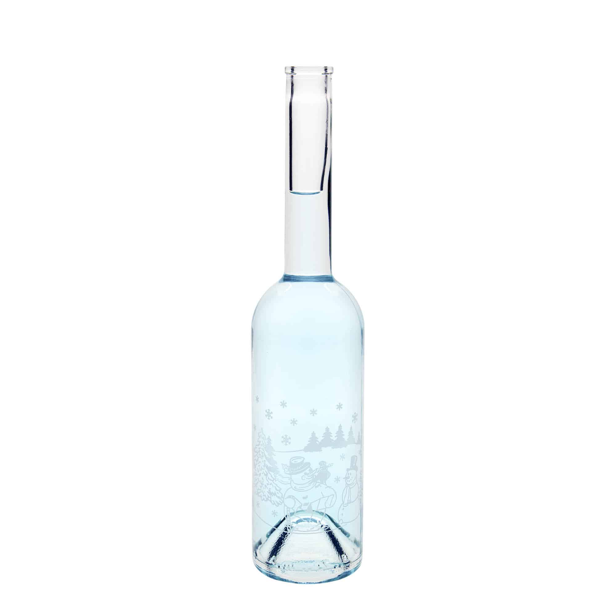 500 ml glassflaske "Opera", motiv: Snømannflaske, åpning: Kork