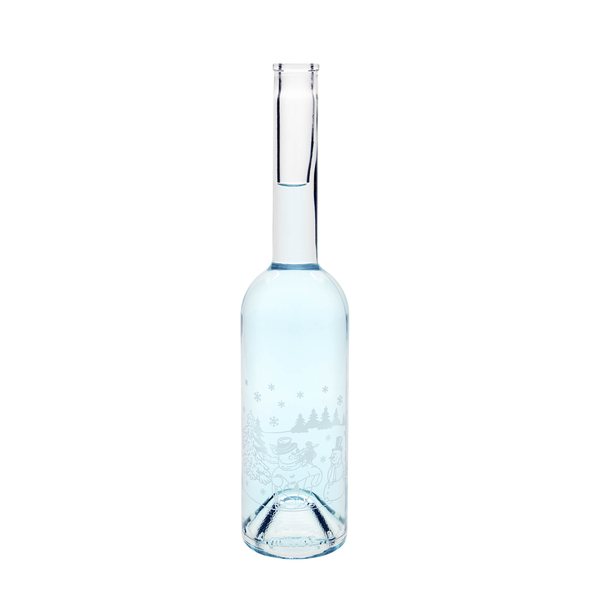 500 ml glassflaske 'Opera', motiv: snømannflaske, åpning: kork