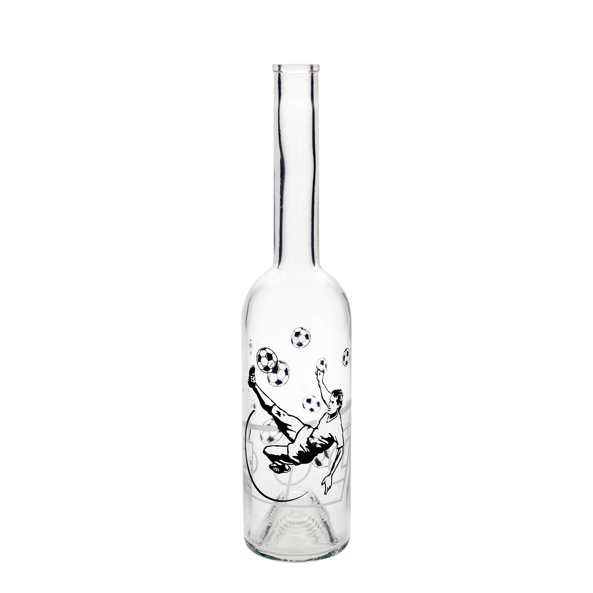 500 ml glassflaske 'Opera', motiv: fotballspiller, åpning: kork 500 ml glassflaske 'Opera', motiv: fotballspiller, åpning: kork