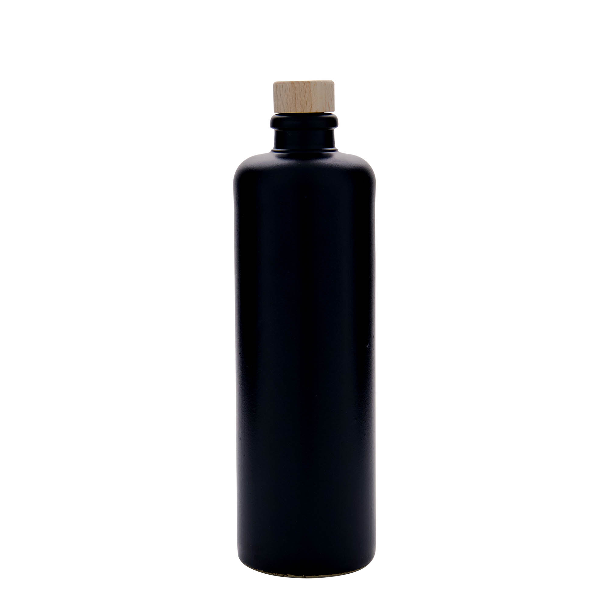 500 ml tonkrukke, steingods, svart, åpning: kork